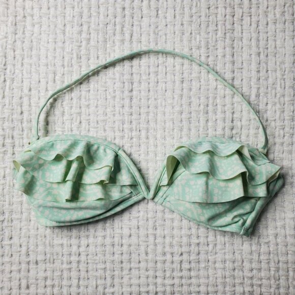 Xhilaration Mint Green Ruffle Bikini Top SMALL - Picture 2 of 3
